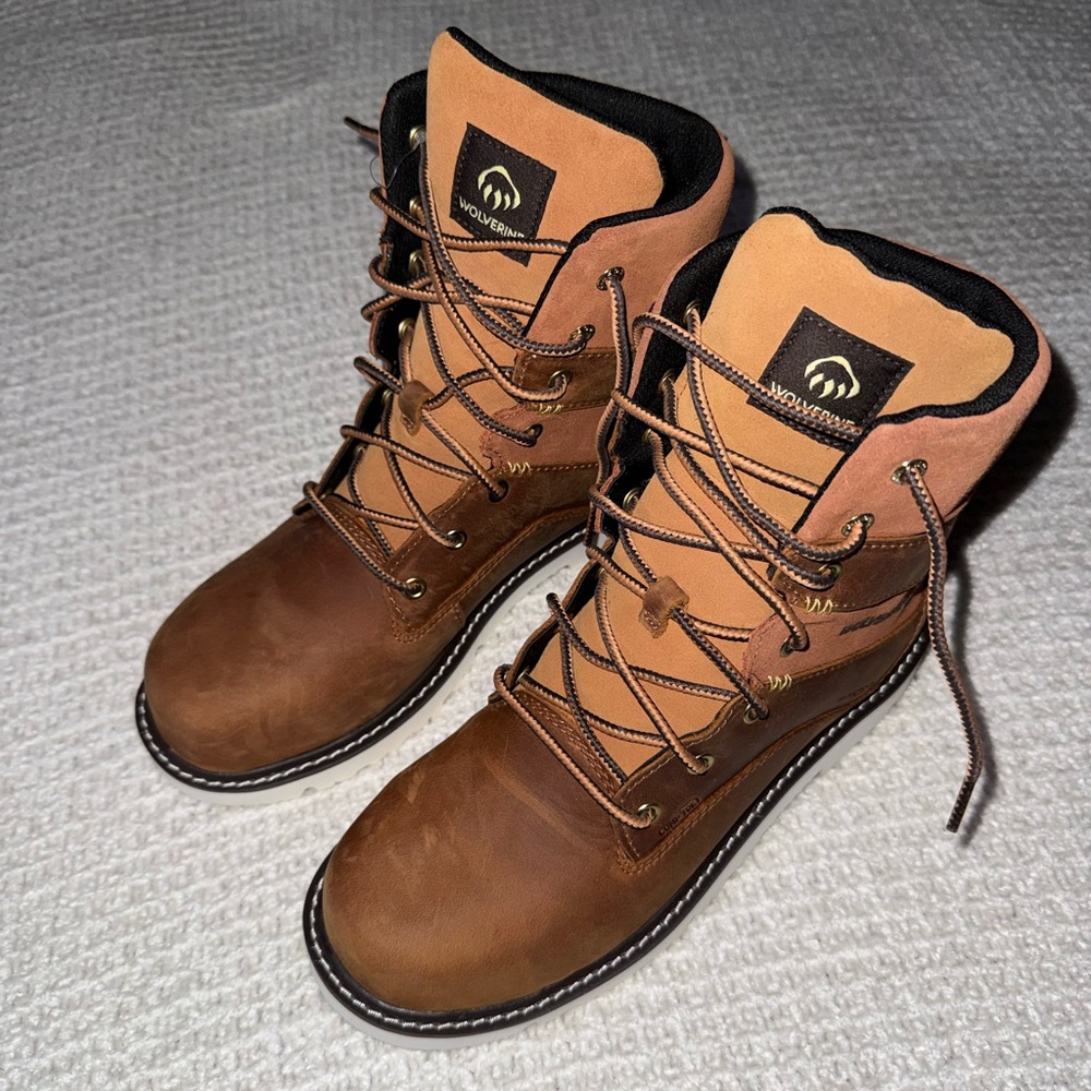 New Womens Wolverine 8” Lace-Up Revival Composite toe work boots - Picture 3 of 6